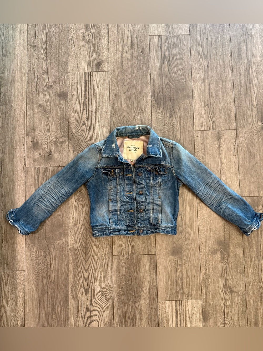 Abercrombie & Fitch Vintage Y2K Distressed Youth Size: Small Denim Jeans Jacket